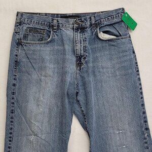 Calvin Klein Men’s 36x30 Blue Straight Leg Relaxed Fit Jeans Distressed